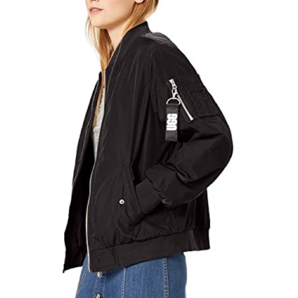 UGG Black Frances Oversized Bomber Jacket - Picture 6 of 8